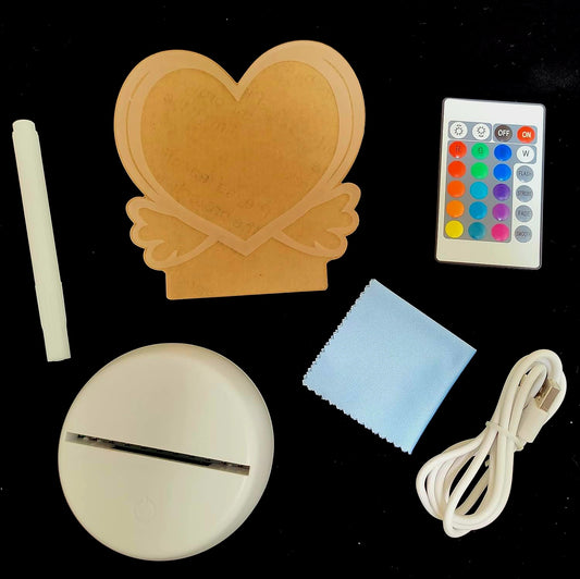 Acrylic Dry Erase Board with Stand as a Glow Memo LED Letter Message Board Note Glass Led Board White Board with Multicolor Light with Remote Control Valentine