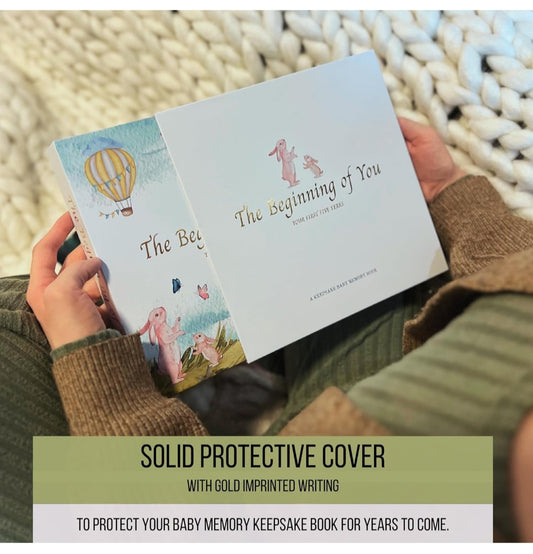 Baby Boy or Girl Keepsake Memory Book, First 5 Years Baby Book From Birth To Age 5, Gender Nuetral Memory Scrapbook, Record Every Memory, Medium