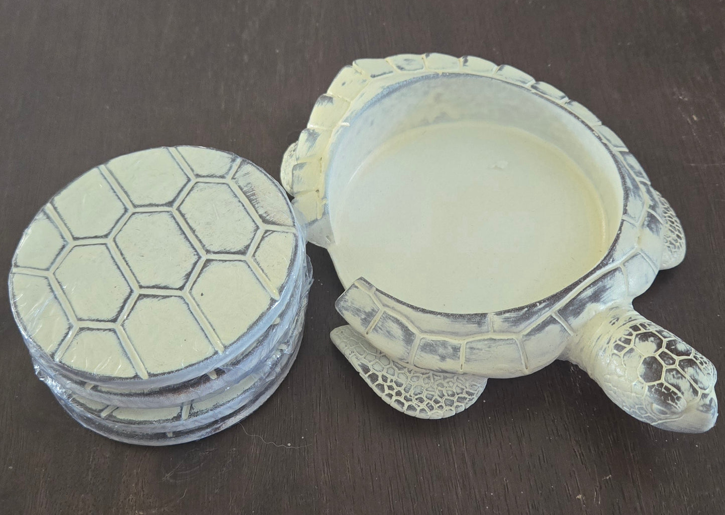 Sea Turtle Coaster Set of 4 with Holder – Coastal Beach & Ocean Décor Gift