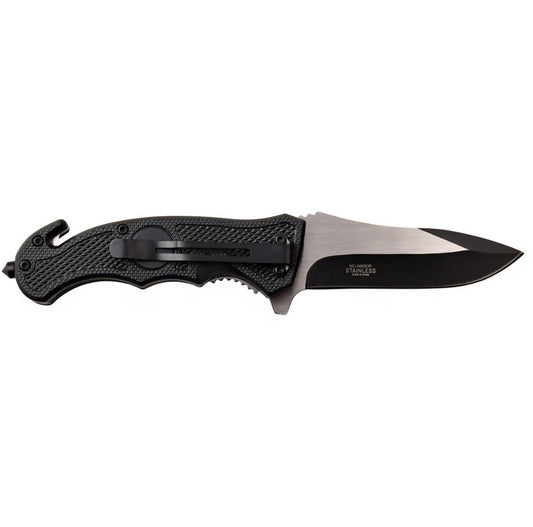 Firefighter & Rescue Tactical Spring Assisted Folding Knife Red and Black Knife