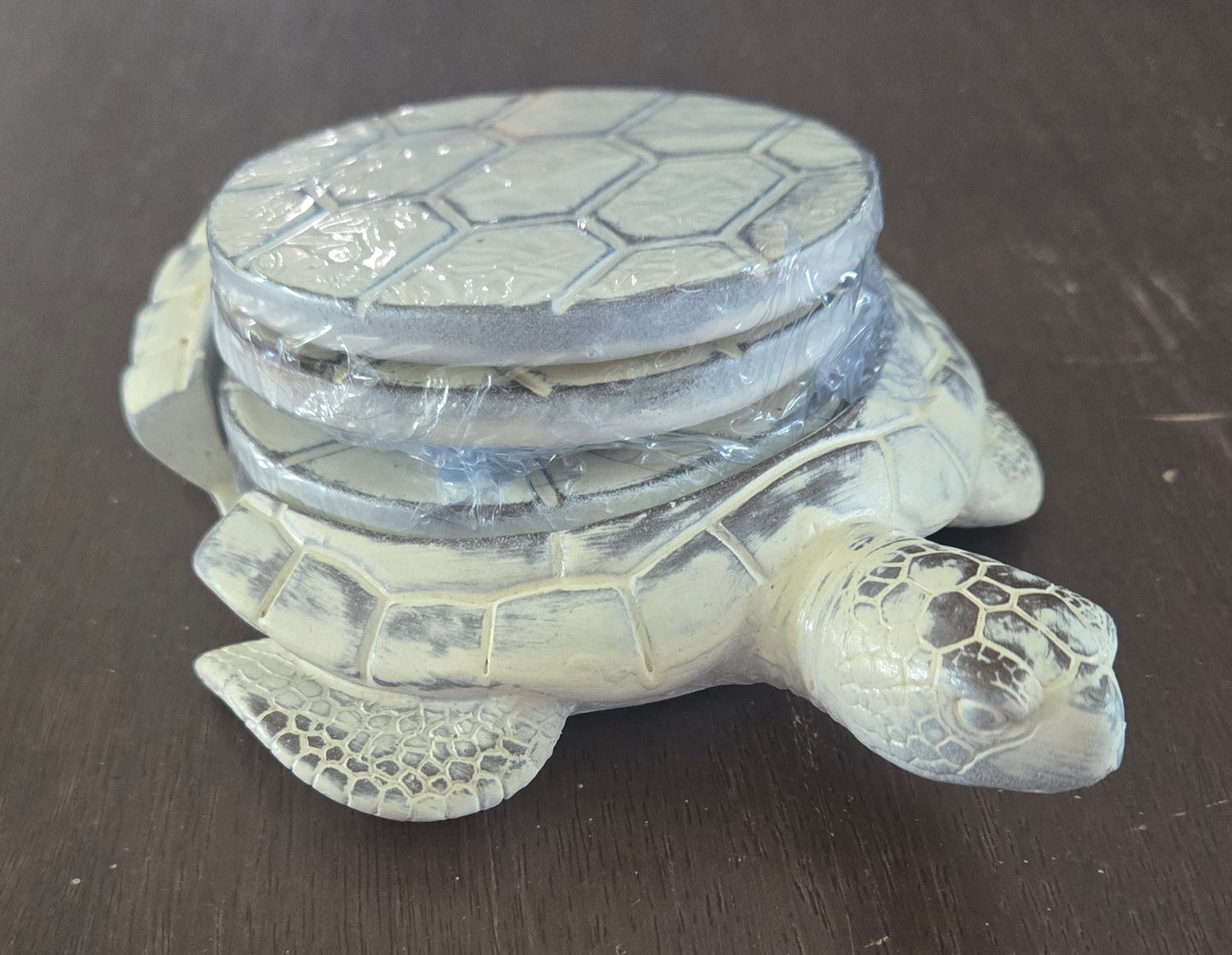 Sea Turtle Coaster Set of 4 with Holder – Coastal Beach & Ocean Décor Gift