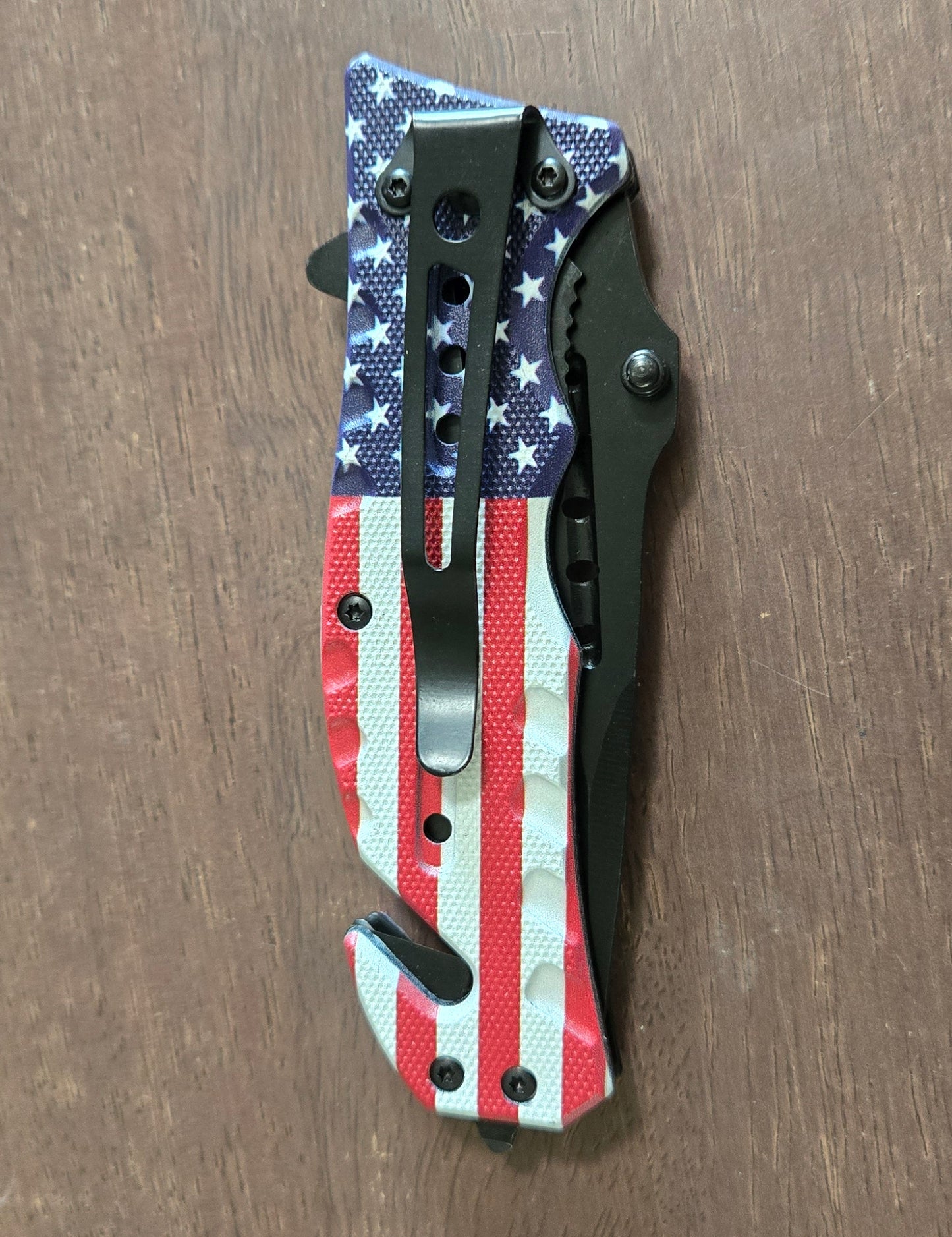 American Flag SPRING Assisted Opening Pocket KNIFE Serrated/Plain Combo Blade