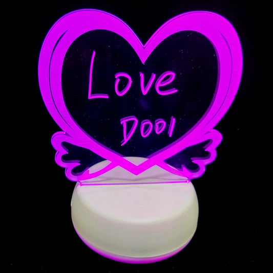 Acrylic Dry Erase Board with Stand as a Glow Memo LED Letter Message Board Note Glass Led Board White Board with Multicolor Light with Remote Control Valentine