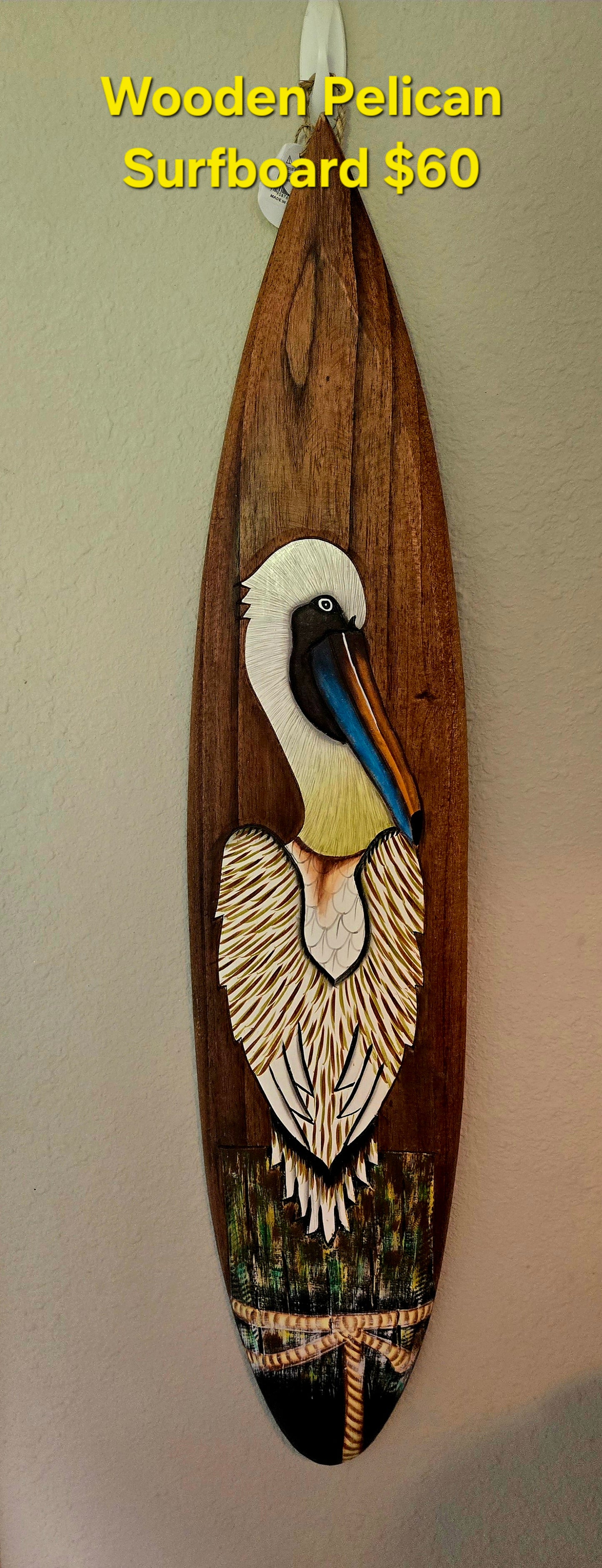 39" PELICAN Decorative SURF BOARD