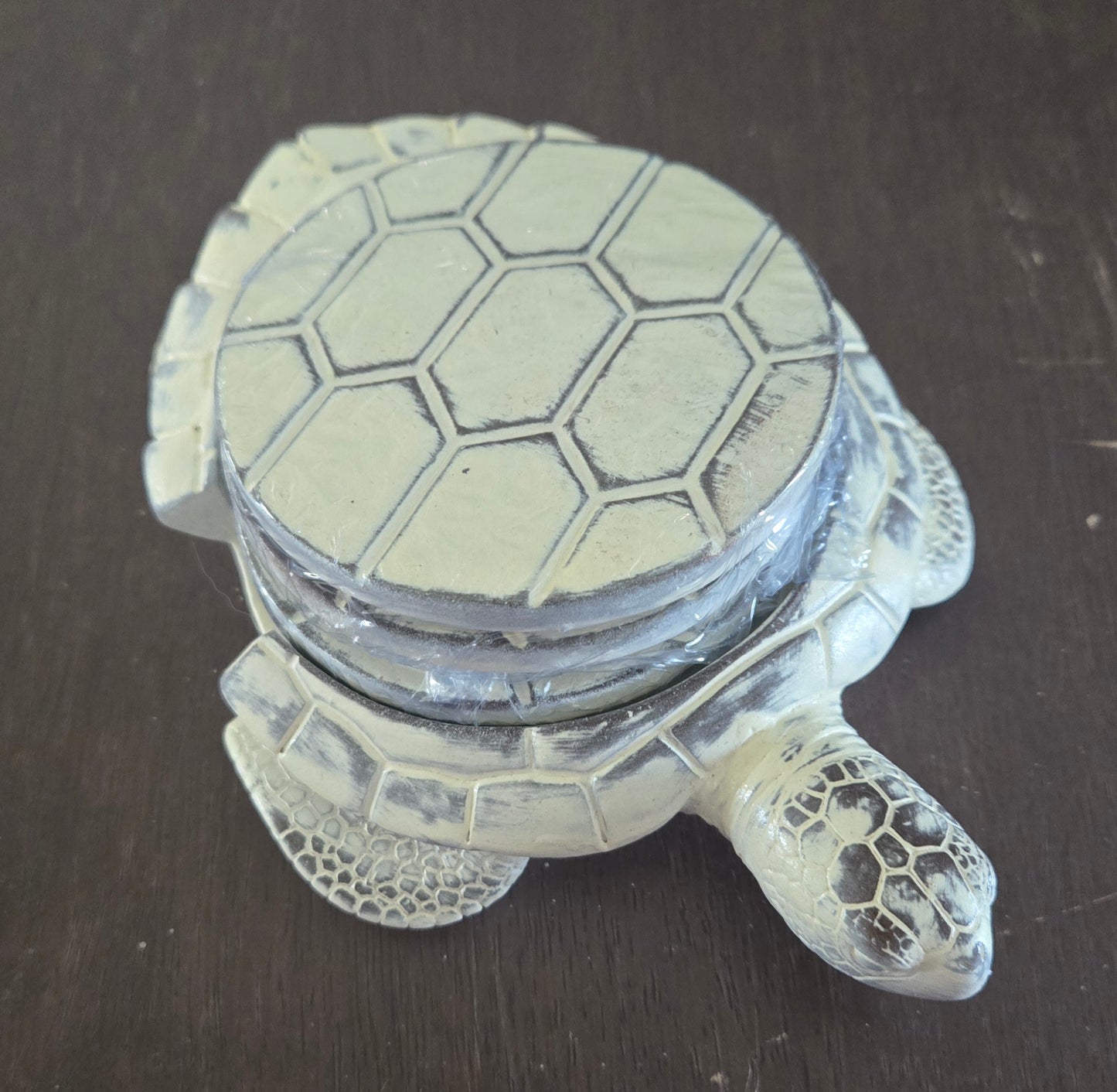 Sea Turtle Coaster Set of 4 with Holder – Coastal Beach & Ocean Décor Gift