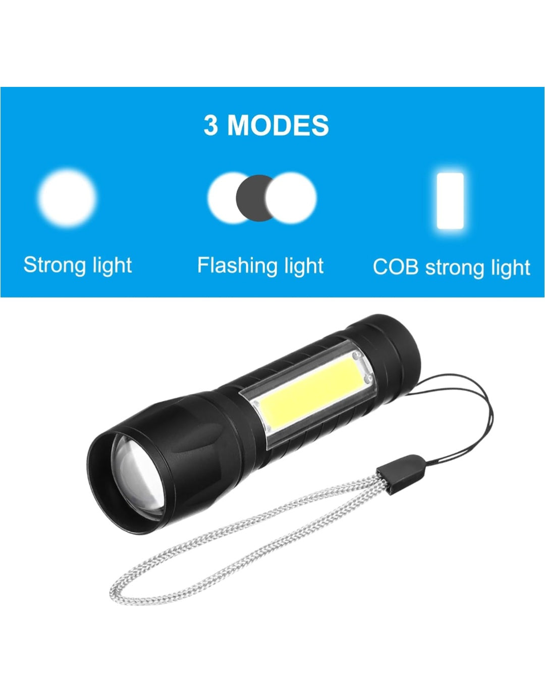 LED Mini Tactical Torch Rechargeable Flashlight Portable USB Charging Flashlight