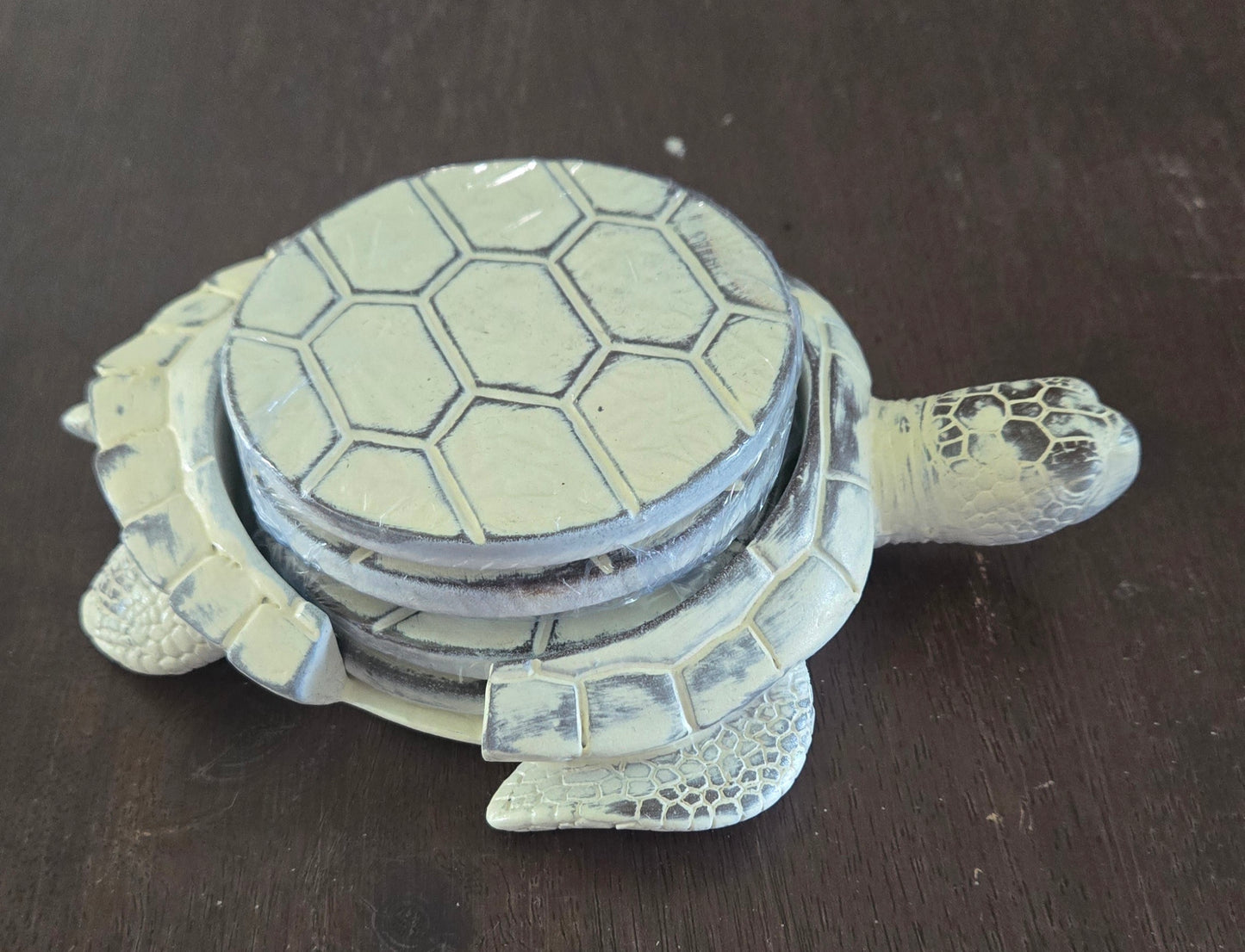 Sea Turtle Coaster Set of 4 with Holder – Coastal Beach & Ocean Décor Gift